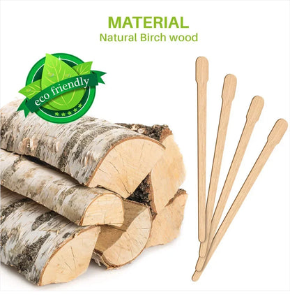 100PCS Woman Wooden Hair Removal Stick Disposable Depilation Spatula Wax Sticks Wood Face Eyebrows Waxing Spatula Beauty Tool