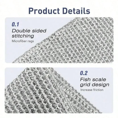 5/10/20Pcs Metal Wire Scouring Pads, Scratch‑Resistant Reusable Woven Cleaning Cloths Wet‑Dry Use For Pots Sink Stove Tableware Kitchen Use