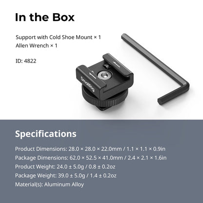SmallRig Camera Flash SWireless Wireless Microphone Support with Cold Shoe Mount for DJI Mic/Mic 2 for RODE Wireless GO II -4822