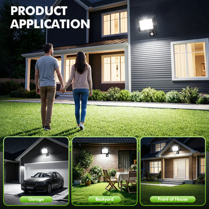 50W-500W LED Motion Sensor Flood Light,Dusk to Dawn,IP66 Waterproof, 6500K Daylight White, Super Bright Security Light for Garage, Front Porch, Barn