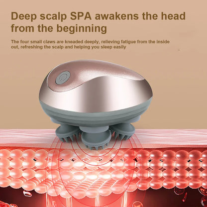 Electric Scalp Massager Silicone Head Scalp Kneading Vibration Device 6 Mode for Hair Growth Stress Relax Waterproof Massageador