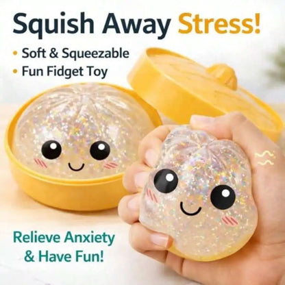 Squeeze Dumpling Stress Relief Ball 2026 New Bun-Shaped Squeeze Ball Multi-Piece Party Gift Pack Pocket Game (Color Random) Dumpling-Shaped Squeeze Toy, Squeeze Dough Stress Relief Toy