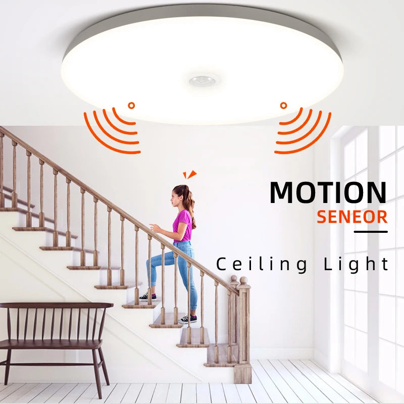 LED Motion Sensor Ceiling Lighting LED Radar Sensor Light for Room Hallways Aisle Stair Balcony Garage Induction Ceiling Lights