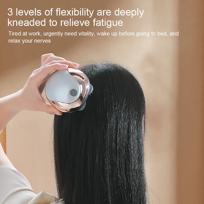 Electric Scalp Massager Silicone Head Scalp Kneading Vibration Device 6 Mode for Hair Growth Stress Relax Waterproof Massageador