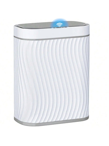 Smart Motion Sensor Trash Can, 2.6 Gallon Small Touchless Pop-Up Bin, Space Saving Waste Basket for Bathroom, Kitchen, Dorm & Bedroom, White