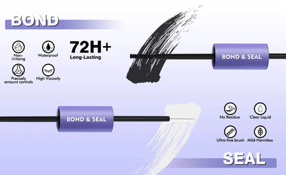DIY Lash Extension Kit Clusters Natural Individual Eyelashes Kit 8-16mm Mixed with Bond and Seal Wispy Natural Mange Lashes