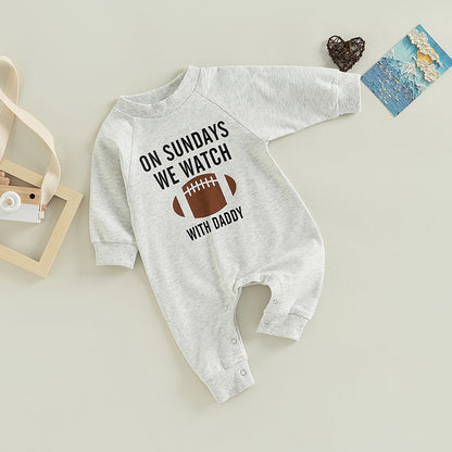 Citgeett Autumn Infant Baby Girls Boys Spring Jumpsuit Cartoon Letter Print Long Sleeve Full Length Romper Fall Clothes