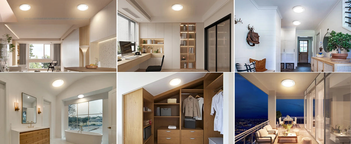 Rechargeable Motion Sensor Ceiling Light with Remote, Battery Operated Closet Light No Wiring, Wireless LED Shower Lights, 3 Colors Dimmable Indoor Overhead Lamp for Closet Shower Pantry Shed Hallway