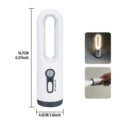 LED Motion Sensor Night Light Flashlight 2 in 1 Portable with Dusk to Dawn Sensor for Bedroom, Bathroom, Reading, Camping