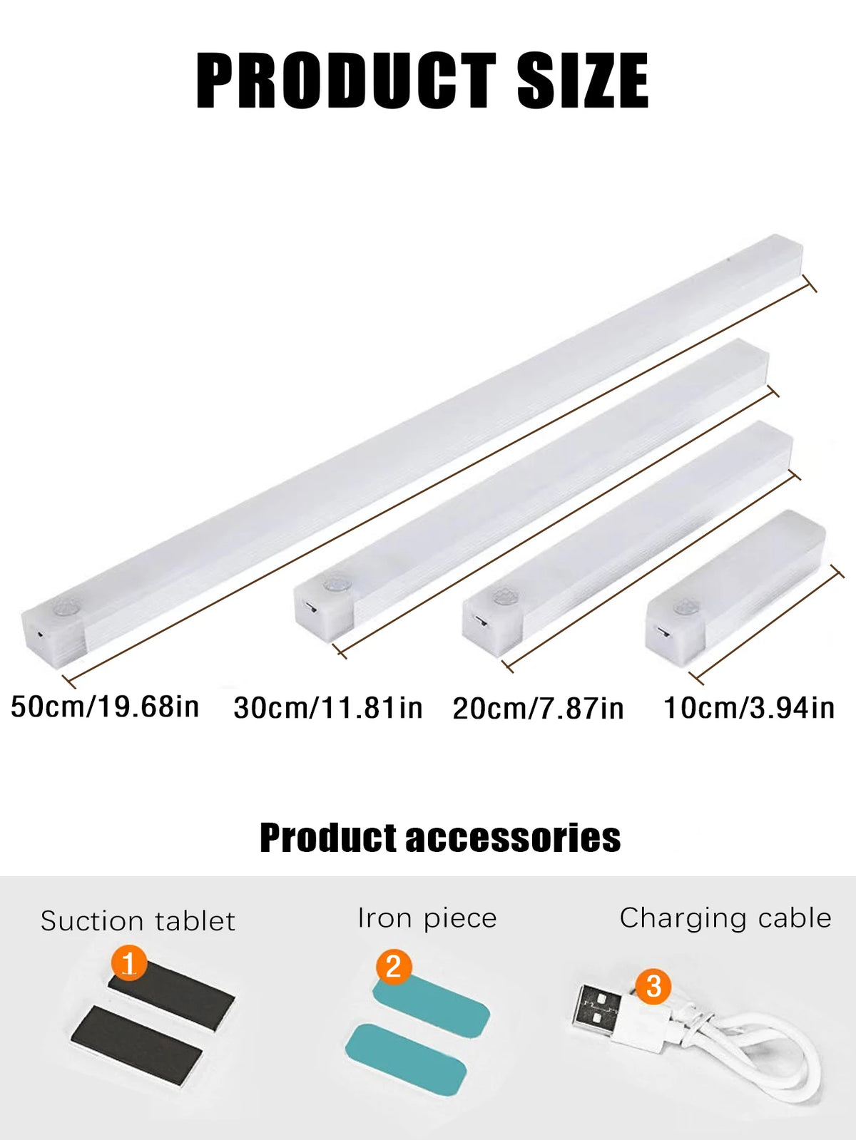 LED Motion Sensor Light Wireless LED Night Light Type C Rechargeable Light Cabinet Wardrobe Lamp Staircase Backlight For Kitchen