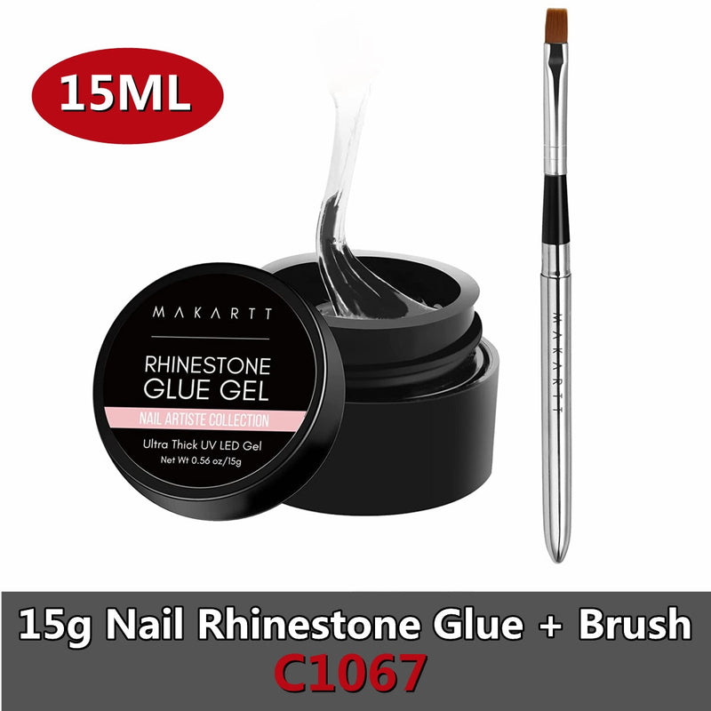 Makartt Nail  Rhinestone Glue Gel, Super Sticky Adhesive Resin Gems Glue, Crystals Gel Glue for Nails , Stones Nail Glue