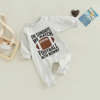 Citgeett Autumn Infant Baby Girls Boys Spring Jumpsuit Cartoon Letter Print Long Sleeve Full Length Romper Fall Clothes