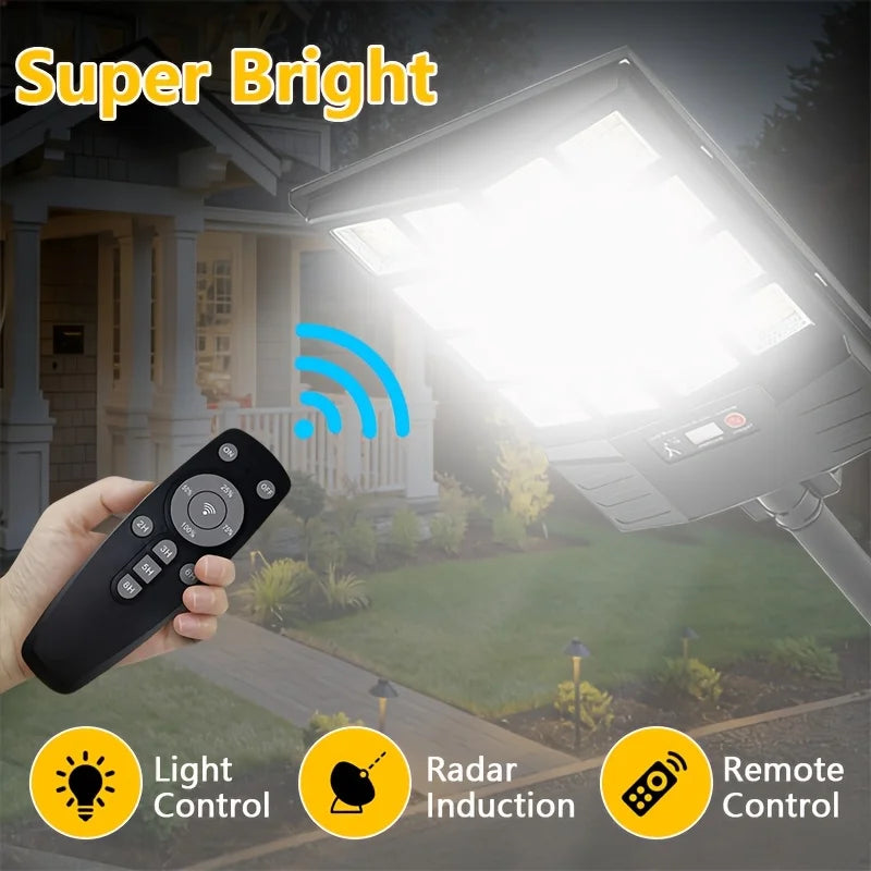 2026 Newest 580LED Super Bright Solar Street Lights for Outdoor, Motion Sensor Solar Lights Zero Electricity Cost, IP65, 5500K Bright Commercial Light for Garden, Lawn, Yard, Patio, Garage, Outside