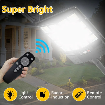 2026 Newest 580LED Super Bright Solar Street Lights for Outdoor, Motion Sensor Solar Lights Zero Electricity Cost, IP65, 5500K Bright Commercial Light for Garden, Lawn, Yard, Patio, Garage, Outside
