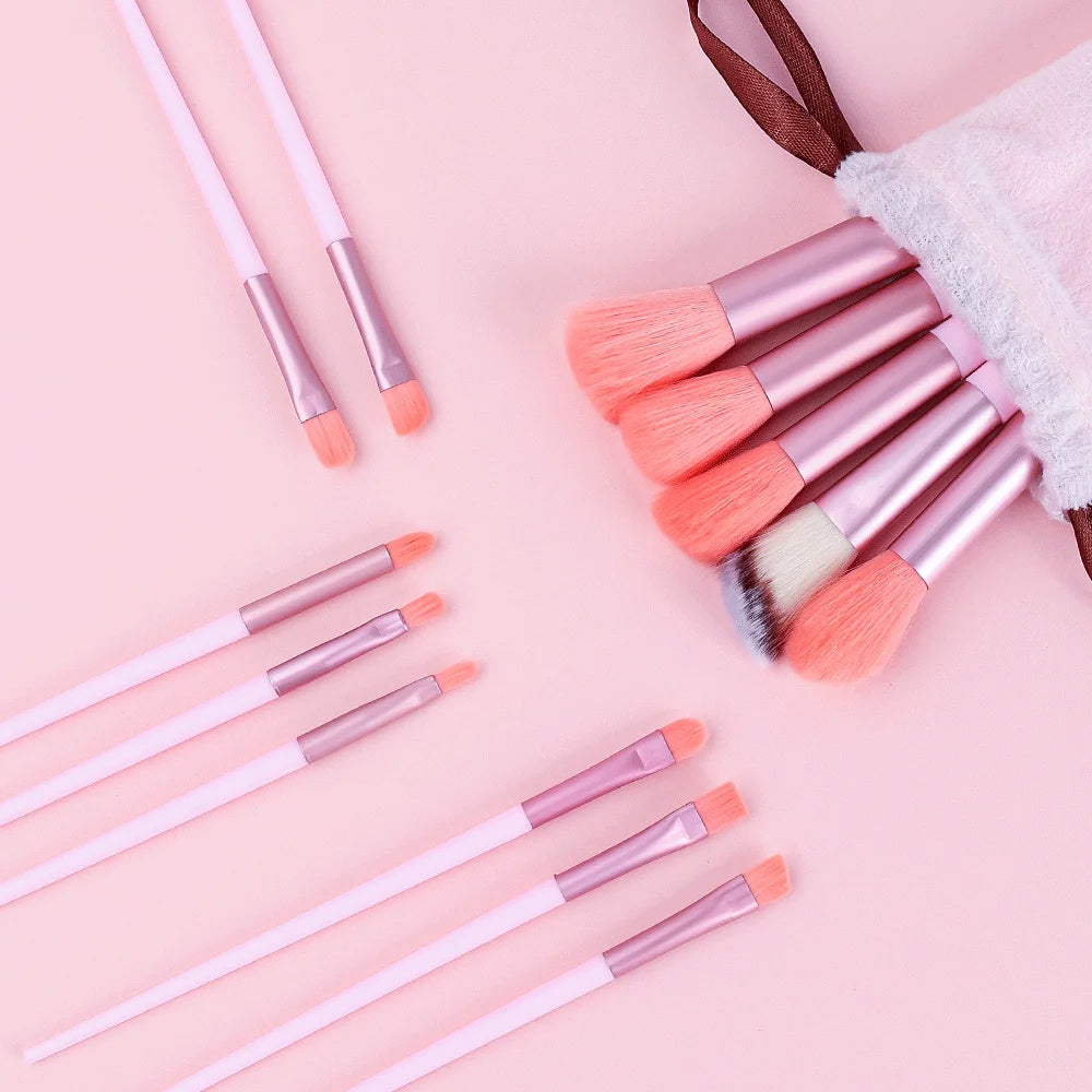 10/14Pcs Makeup Brushes Set EyeShadow Foundation Women Cosmetic Loose Powder Blush Super Soft Blending Make Up Brush Beauty Tool