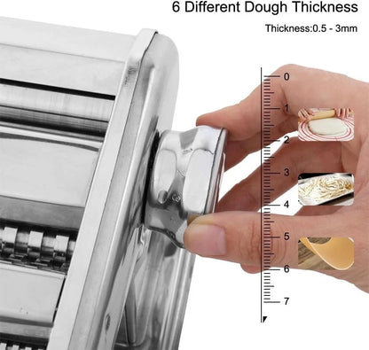 Stainless Steel Pasta Maker Machine Adjustable Noodle Dumpling Press Hand Made Manual Machine Two Cutter Kitchenware Tools