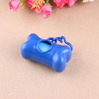 Portable Bone Shaped Dog Waste Bag Holder With  Disposable Pet Garbage Bags For Outdoor Walking Supply