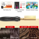 Copper Hot Comb Straightener for Wigs Afro Hair Heating Comb Straightening Brush Electric Pressing Comb Curler Hair Straightener