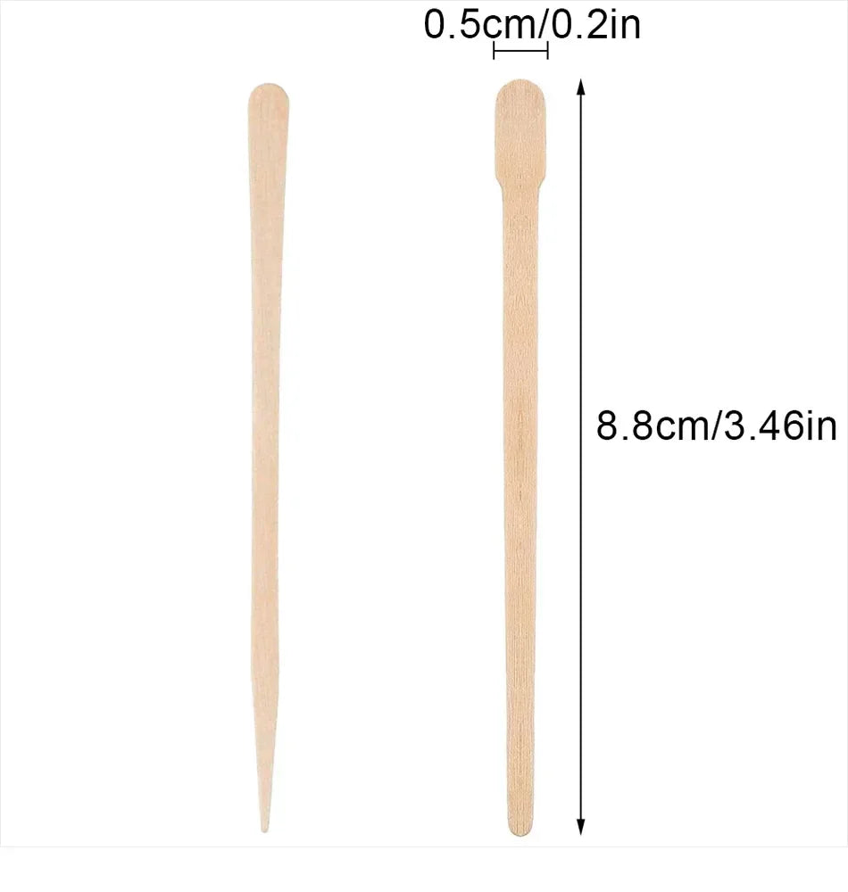 100PCS Woman Wooden Hair Removal Stick Disposable Depilation Spatula Wax Sticks Wood Face Eyebrows Waxing Spatula Beauty Tool