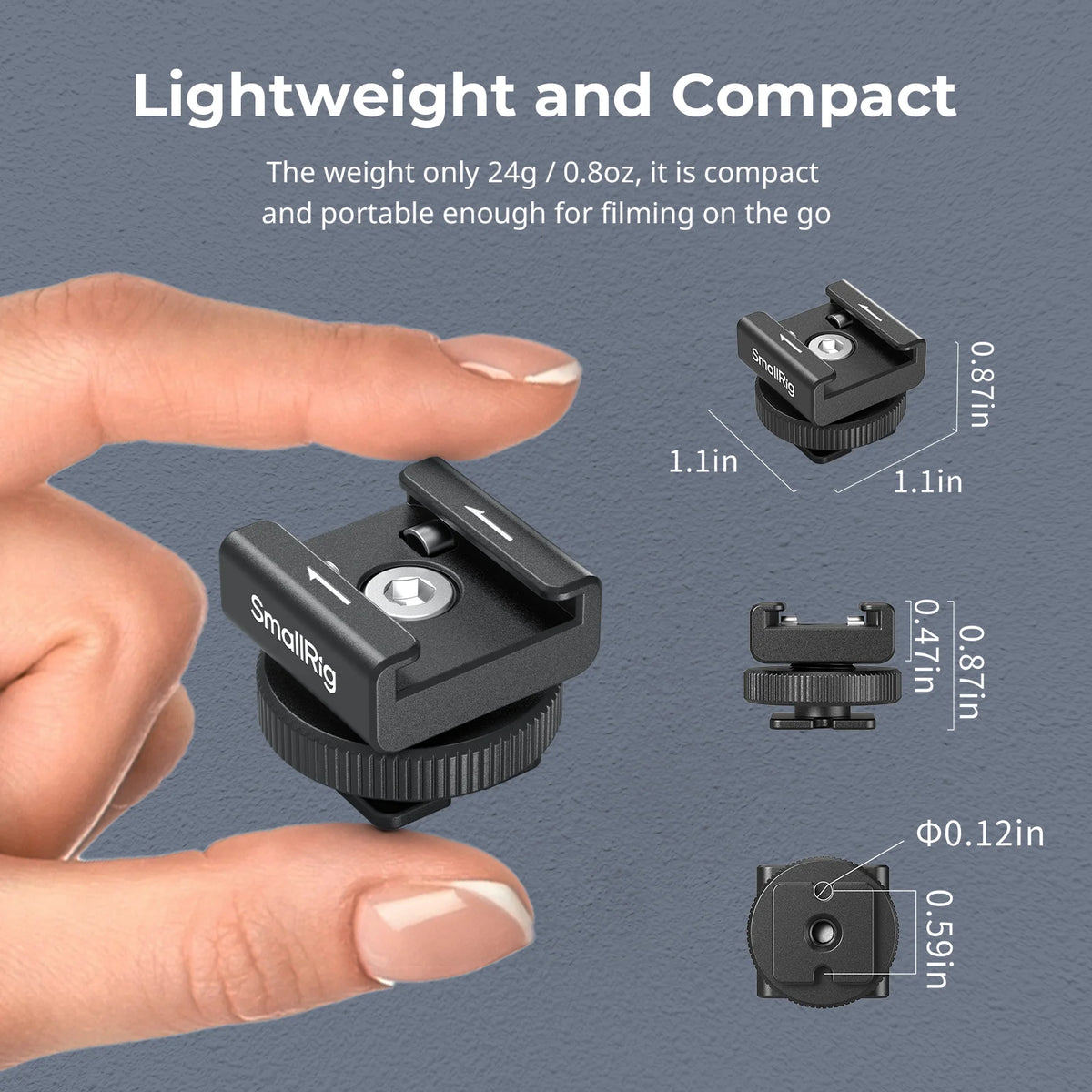 SmallRig Camera Flash SWireless Wireless Microphone Support with Cold Shoe Mount for DJI Mic/Mic 2 for RODE Wireless GO II -4822