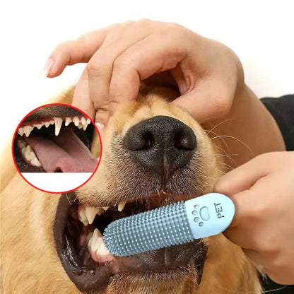 Dog Toothbrush, 360° Cleaning Finger Toothbrush for Dogs, Food Grade Silicone Dog Finger Toothbrush for Dogs & Cats Dental Care