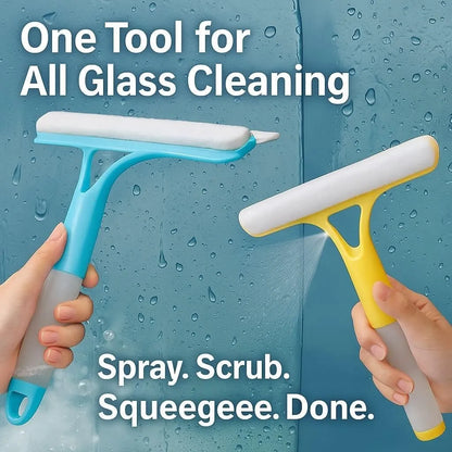 3-in-1 Multifunctional Glass Wiper with Spray Bottle to Clean the Floor and Scrub Household Car Cleaning Tools