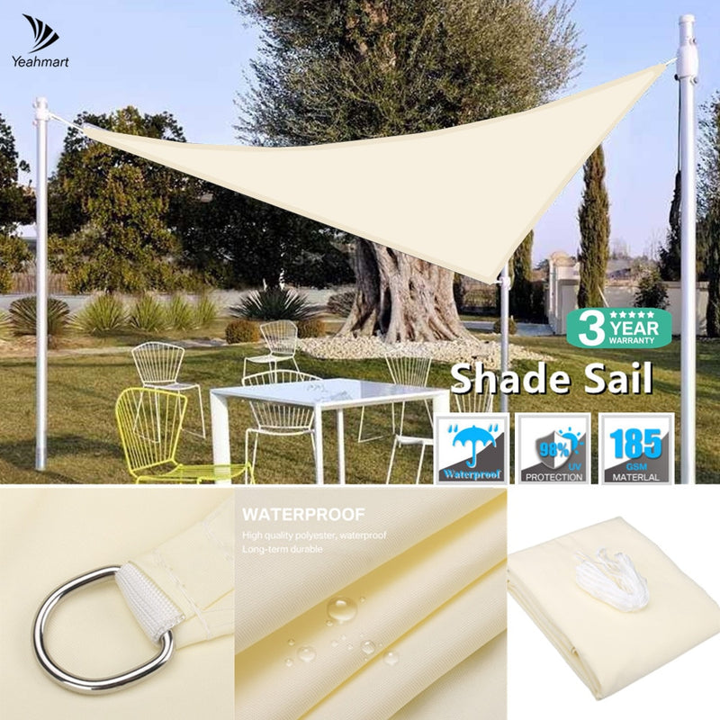 5x5x5M 2x2x2M Beige Shade Sail 98%UV Block Canopy Tent For Outdoor Facility&Activities Patio Garden Backyard Awning Sun Shelter