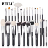 BEILI Goat Makeup Brush Set Eyeshadow Makeup Brushes Professional Foundation Blending Eyebrow Fan Blush