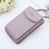 Women Shoulder Strap Purses Solid Color Leather Summer Bag Short Travel Mobile Phone Bag Card Holders Storage Wallet Flap Pocket