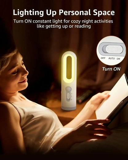 LED Motion Sensor Night Light Flashlight 2 in 1 Portable with Dusk to Dawn Sensor for Bedroom, Bathroom, Reading, Camping
