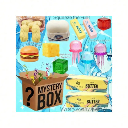 Blind Box Squishy Toy, Random Mystery Squeeze Stress Relief Fidget, Food Shape Sensory Decompression Toy, 1PC Kids Gift