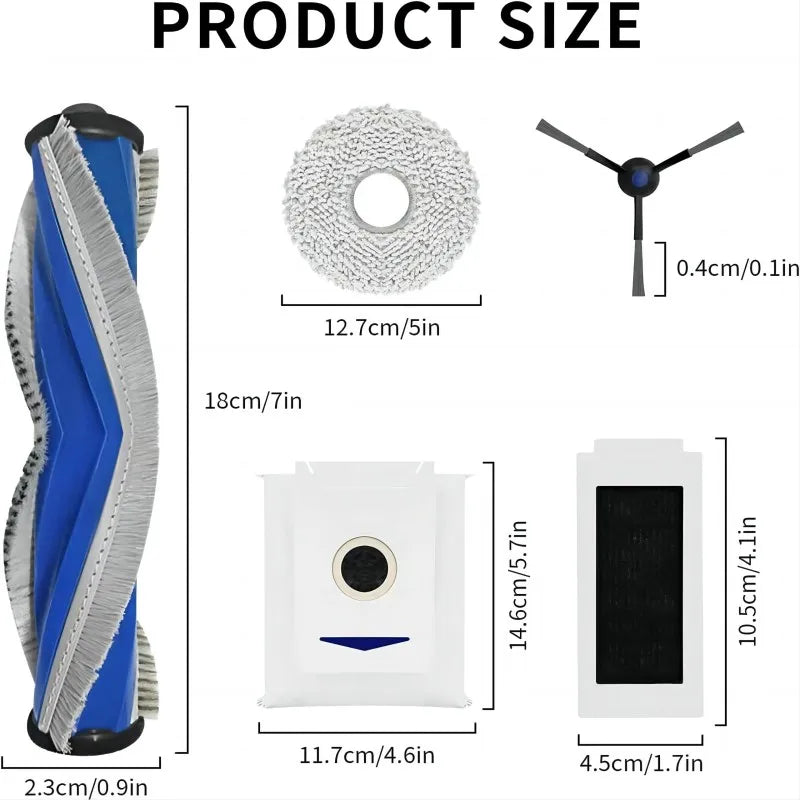 ECOVACS T30 PRO OMNI / T30S PRO / YEEDI M12 Pro+ Robot Vaccum Replacement Parts Dust Bag Main Side Brush Filter Mop Accessories