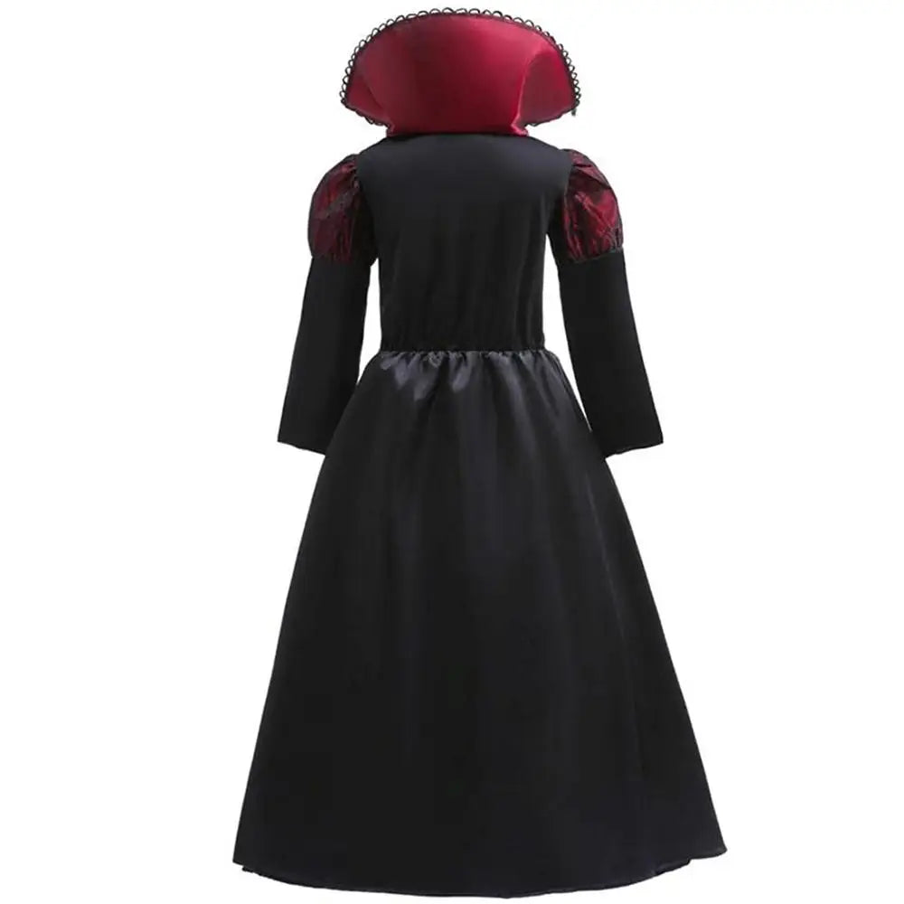 Vampire Queen Costume Halloween Dress Up Girls Royal Vampire Costume For Women Medieval Queen Halloween Dress Up With Necklace