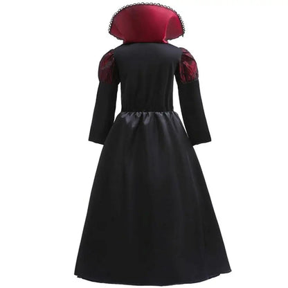 Vampire Queen Costume Halloween Dress Up Girls Royal Vampire Costume For Women Medieval Queen Halloween Dress Up With Necklace