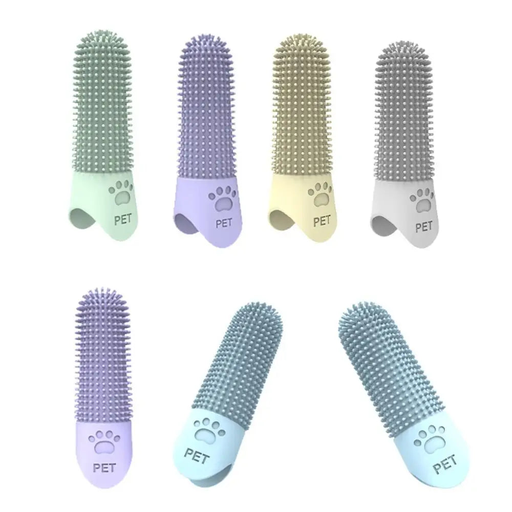 Dog Toothbrush, 360° Cleaning Finger Toothbrush for Dogs, Food Grade Silicone Dog Finger Toothbrush for Dogs & Cats Dental Care