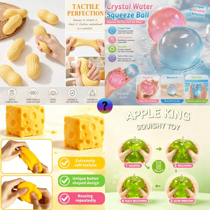 Mystery Blind Bag Cute Food Squishy Toys, Soft Rubber Slow Rebound Stress Relief Fidget, Sensory Anxiety Relief Gift for Kids Adults, Office Desk Decor Christmas Party Favors