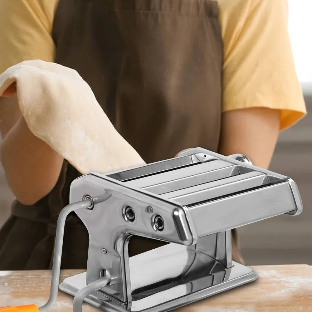 Stainless Steel Pasta Maker Machine Adjustable Noodle Dumpling Press Hand Made Manual Machine Two Cutter Kitchenware Tools