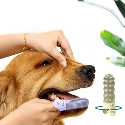 Dog Toothbrush, 360° Cleaning Finger Toothbrush for Dogs, Food Grade Silicone Dog Finger Toothbrush for Dogs & Cats Dental Care