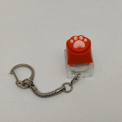 Cute Cat Paw Squishy Keychain - Soft Silicone Stress Relief Toy for Backpack Purse Decor, Fidget Decompression Gift for Cat Lovers Couples Students