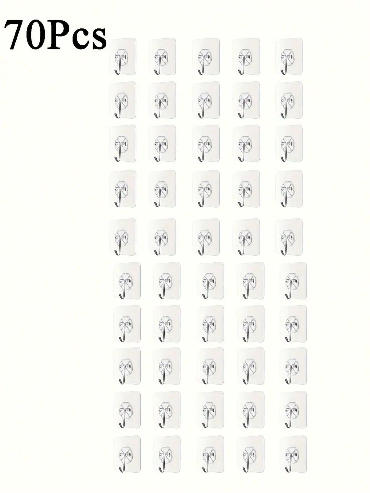 12/20/30/50/100pcs Strong Transparent Adhesive Wall Hooks - Casual Style, Easy To Install, No Drilling Required, Plastic Heart-Shaped Practical Hooks, Suitable For Kitchen And Bathroom, Bathroom Storage, Bathroom Decor, Autum