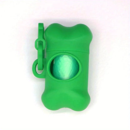 Portable Bone Shaped Dog Waste Bag Holder With  Disposable Pet Garbage Bags For Outdoor Walking Supply