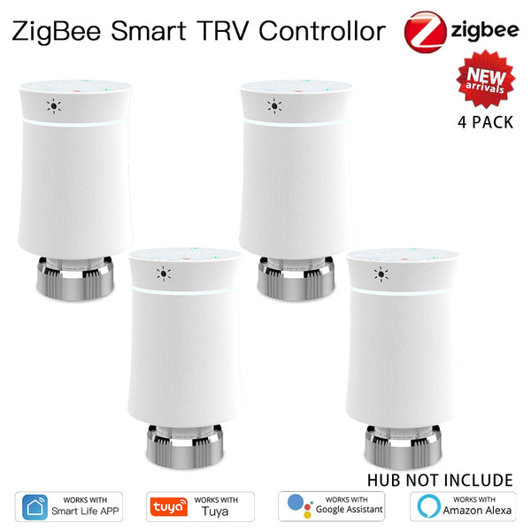 MOES ZigBee 3.0 TRV Thermostat Tuya Radiator Actuator Valve Smart Programmable Temperature Controller Alexa Google Voice Control