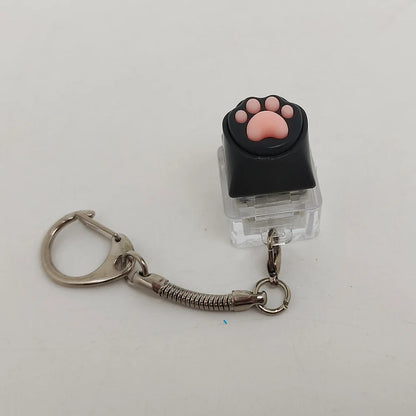 Cute Cat Paw Squishy Keychain - Soft Silicone Stress Relief Toy for Backpack Purse Decor, Fidget Decompression Gift for Cat Lovers Couples Students