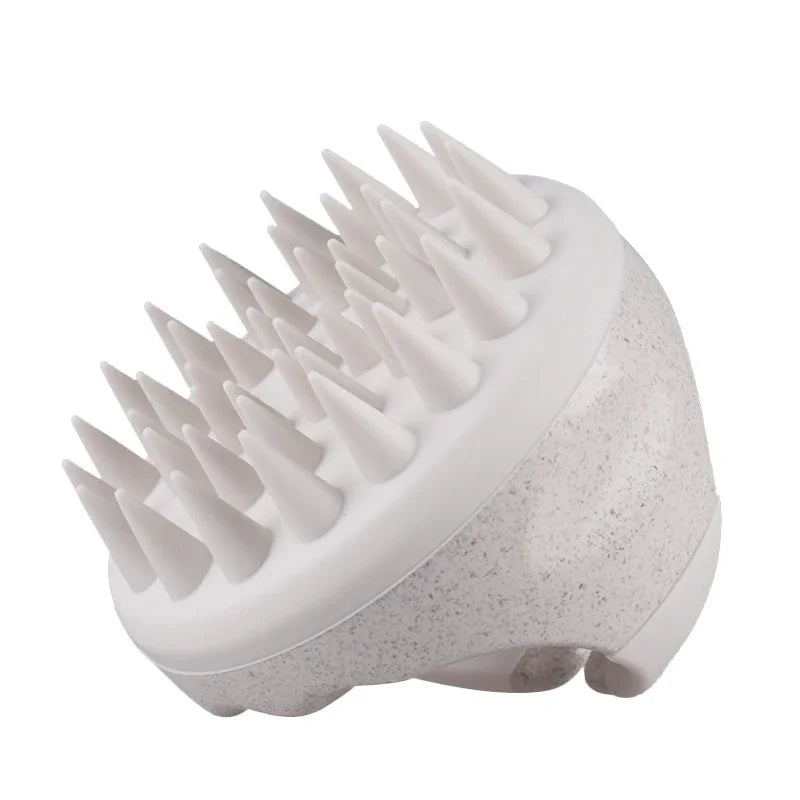 Scalp Brush Massager Sculp Scrubber Brush Wheat Straw Biodegradable Silicone Shampoo Brush Hair Scalp Massager For Hair Growth
