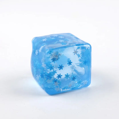 Ice Cube Squishy Fidget Toy, Soft Resilient Stress Relief Squeeze Cube Toy, Automatic Rebound Sensory Anxiety Relief Toy, Non-Toxic Portable Desk Fidget Nee Doh Cube for Kids Adults Classroom Office Relax Gift Random Multicol