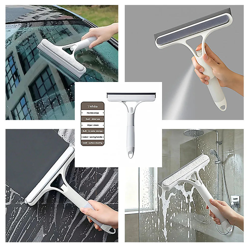 3-in-1 Multifunctional Glass Wiper with Spray Bottle to Clean the Floor and Scrub Household Car Cleaning Tools