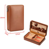 GALINER Charuto Cedar Wood Cigar Humidor Box Travel Leather Cigar Case Storage 4 Cigars Box Humidor Humidifier For Cigar