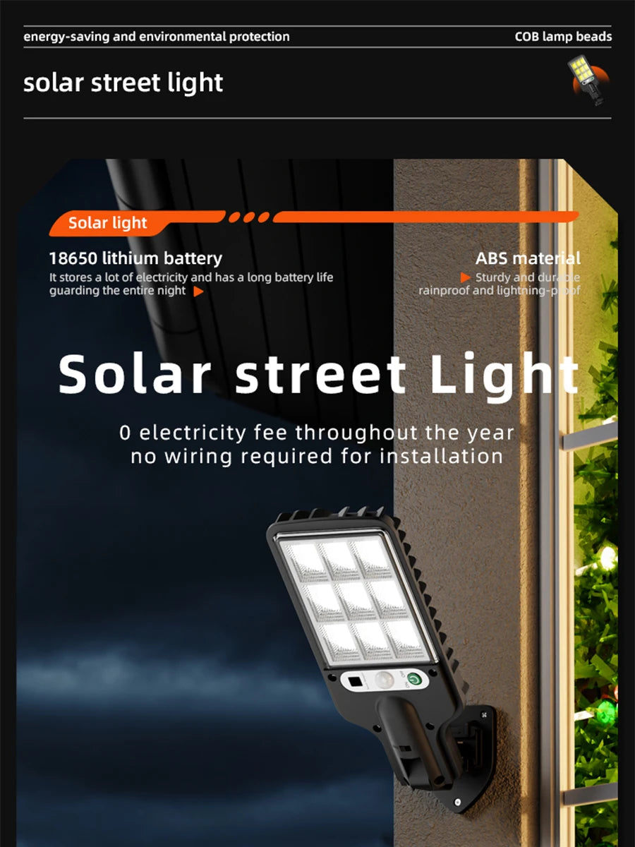 FAMCDC 4 Pack Solar Street Lights 108 COB LED Outdoor Wall Lights with Remote Control and Motion Sensor Adjustable 3 Modes Suita