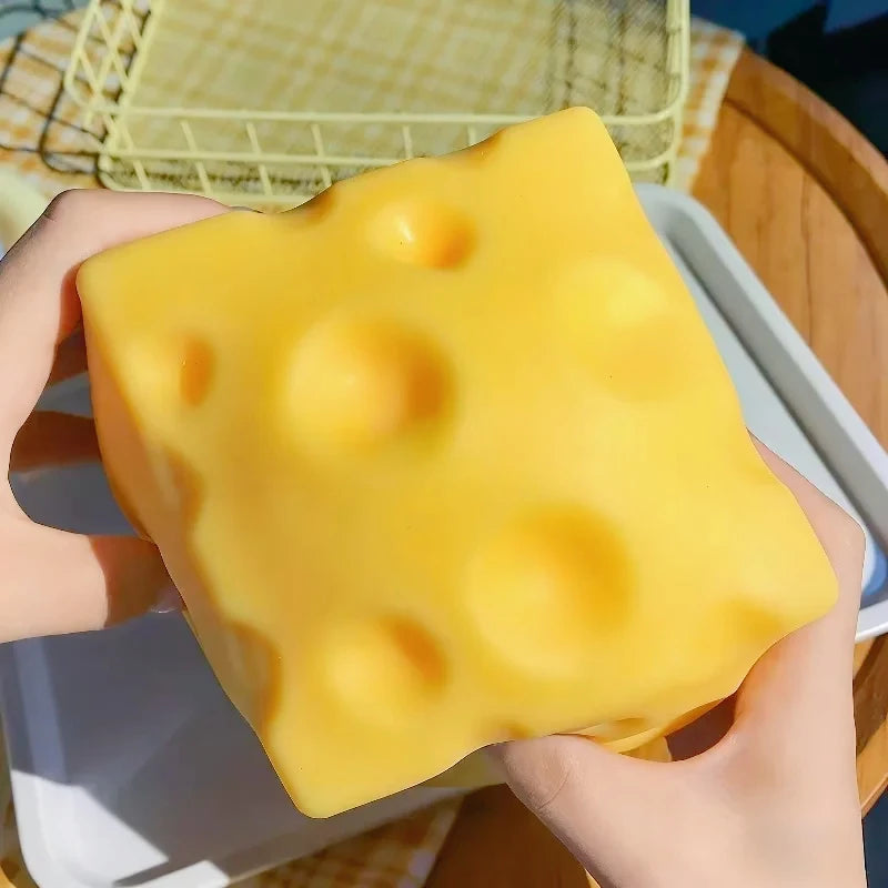 1pcs Giant Cheese Squeeze Toy Extra Large Size Cheese Squishy Fidget Toys Slow Rebound Shapeable Venting Ball for Adults Gifts