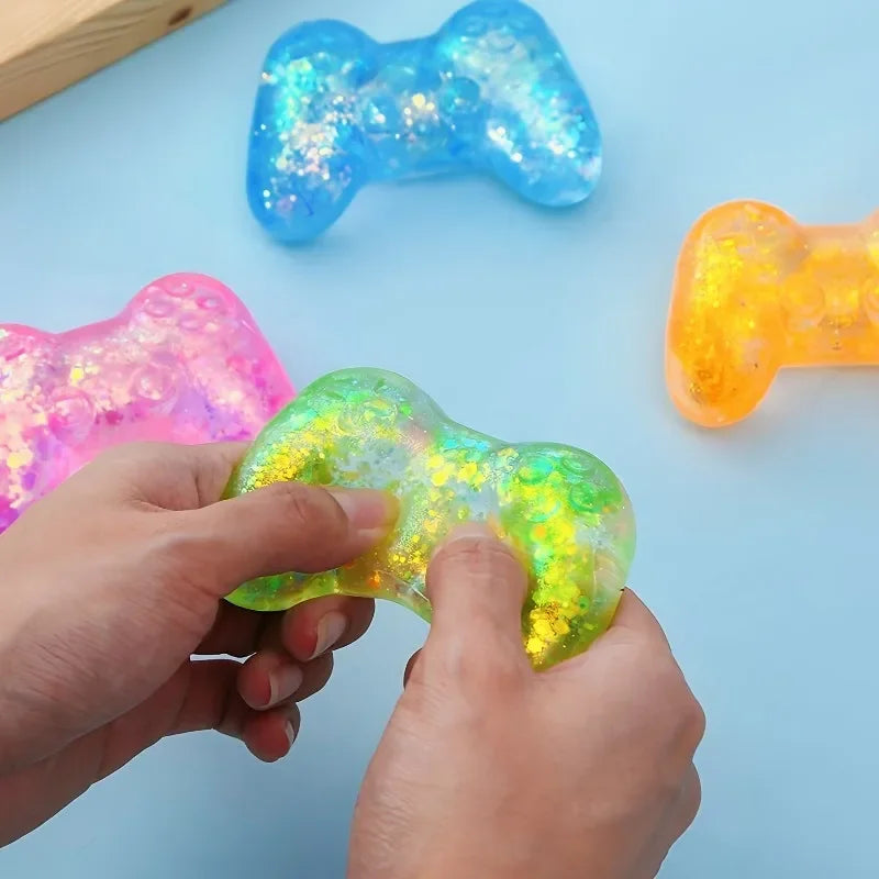 Slow Rising Squishy Toy Game Shape with Sequins Anti Stress Fidget Sensory Pinch Gift for Adults Kids